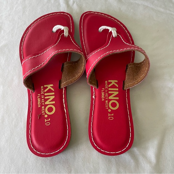 Kino Women's Red Thong Flip Flop Sandals - Picture 1 of 5